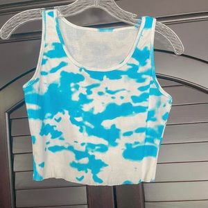 SHIEN BLUE TIE DYE CROP TOP